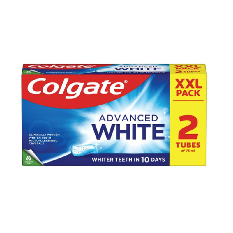 COLGATE PASTA DINTI 2X75ML ADVANCED WHITE