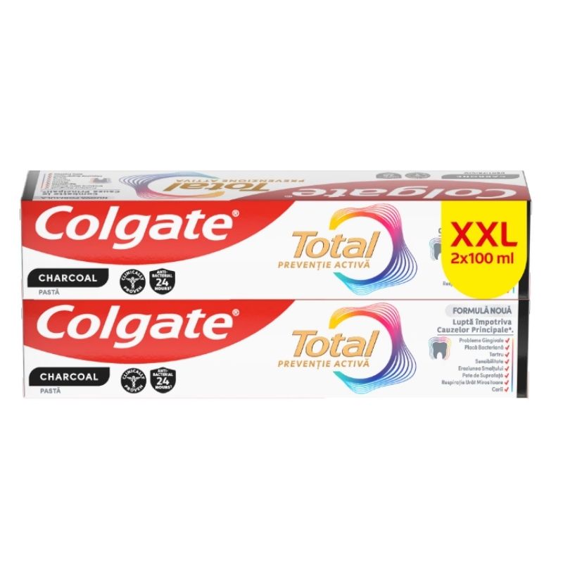 SCF108 COLGATE PASTA DINTI TOTAL CHARCOAL 2X100ML