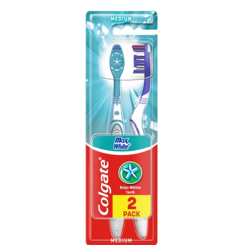 SCF109 Pachet: periuta de dinti Colgate Max White Medium, 1 + 1